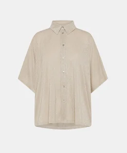 Camicia Brooklyn In Jersey Lurex - Sabbia