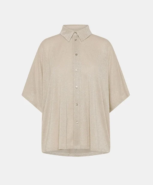 Camicia Brooklyn In Jersey Lurex - Sabbia