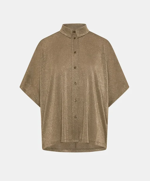 Camicia Brooklyn In Jersey Lurex - Fango
