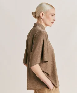 Camicia Brooklyn In Jersey Lurex - Fango