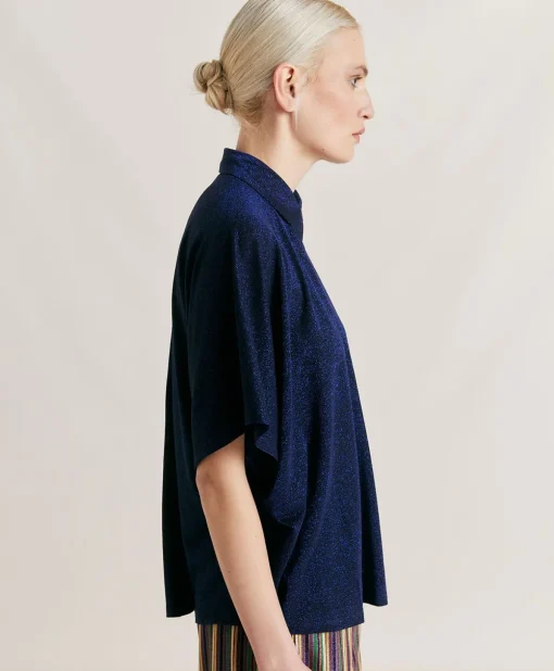 Camicia Brooklyn In Jersey Lurex - Bluette