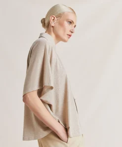 Camicia Brooklyn In Jersey Lurex - Sabbia