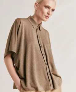 Camicia Brooklyn In Jersey Lurex - Fango