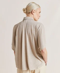 Camicia Brooklyn In Jersey Lurex - Sabbia