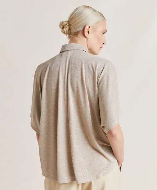 Camicia Brooklyn In Jersey Lurex - Sabbia