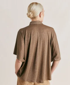 Camicia Brooklyn In Jersey Lurex - Fango