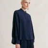 Camicia Franklin In Acetato Seta - Blu Notte