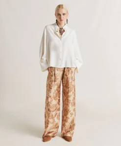 Camicia Franklin In Acetato Seta - Panna