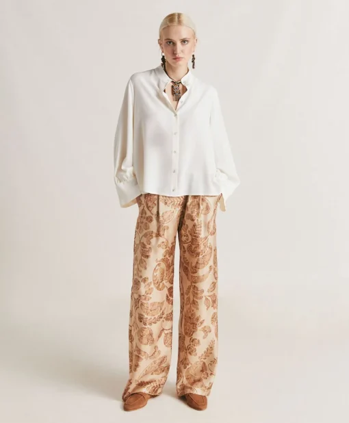 Camicia Franklin In Acetato Seta - Panna