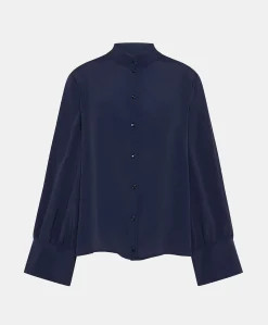 Camicia Franklin In Acetato Seta - Blu Notte