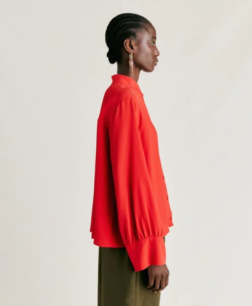 Camicia Franklin In Acetato Seta - Azalea