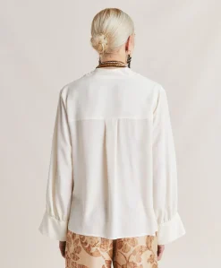 Camicia Franklin In Acetato Seta - Panna