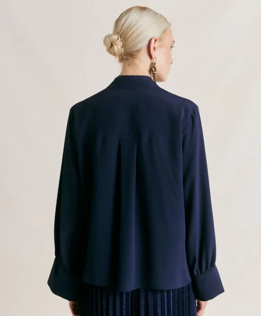 Camicia Franklin In Acetato Seta - Blu Notte
