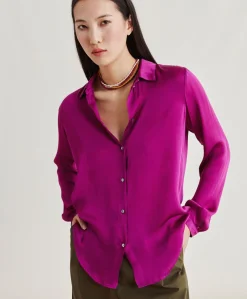 Camicia Meudon In Seta Unita - Ciclamino