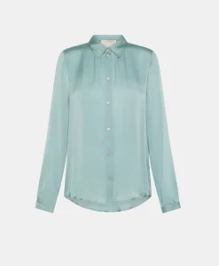 Camicia Meudon In Seta Unita - Ceruleo