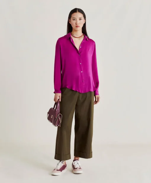 Camicia Meudon In Seta Unita - Ciclamino