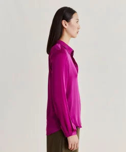 Camicia Meudon In Seta Unita - Ciclamino