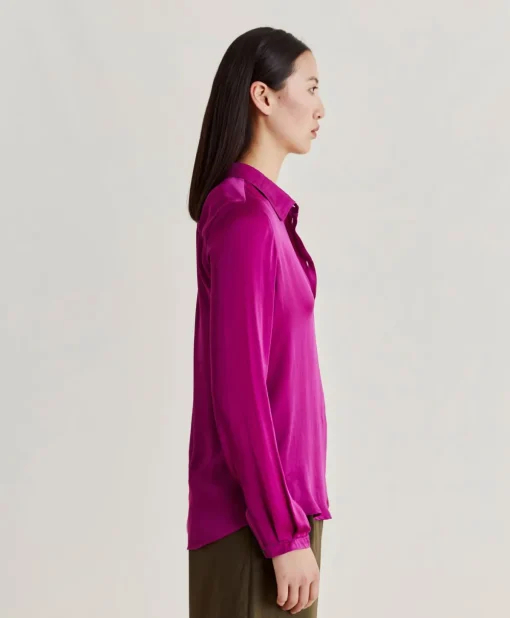 Camicia Meudon In Seta Unita - Ciclamino