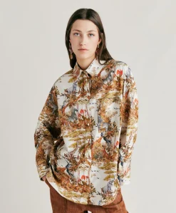Camicia Ostina In Popeline - Panna / Multicolor