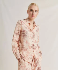 Camicia Shirt In Crepe De Chine - Rosato/Amarena