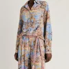 Camicia Shirt In Crepe De Chine - Ceruleo Multicolor