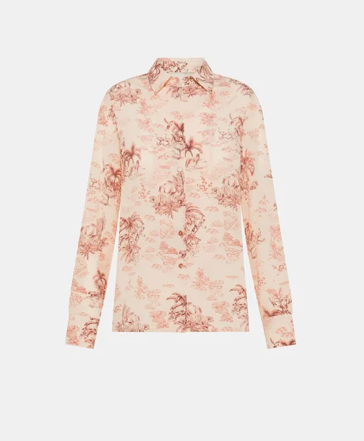 Camicia Shirt In Crepe De Chine - Rosato/Amarena