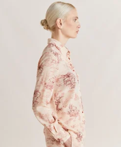 Camicia Shirt In Crepe De Chine - Rosato/Amarena