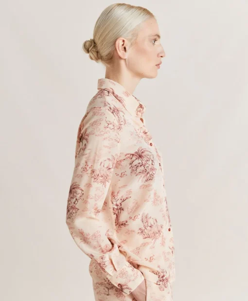 Camicia Shirt In Crepe De Chine - Rosato/Amarena