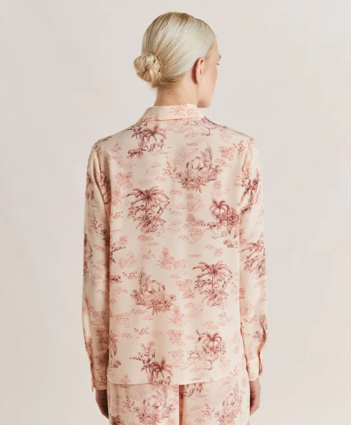 Camicia Shirt In Crepe De Chine - Rosato/Amarena