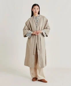Cappotto Calla A Stuoia Lurex - Sabbia Multicolor