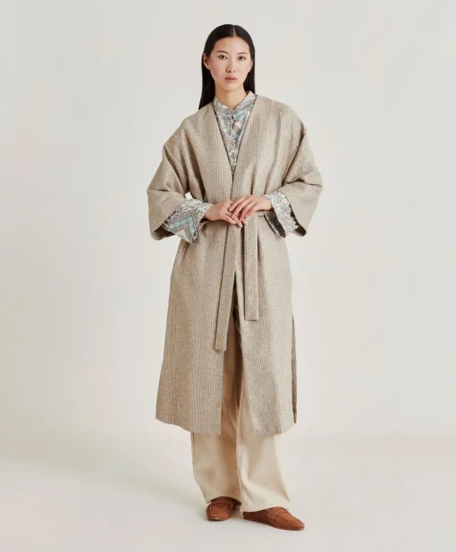 Cappotto Calla A Stuoia Lurex - Sabbia Multicolor