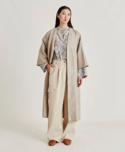 Cappotto Calla A Stuoia Lurex - Sabbia Multicolor