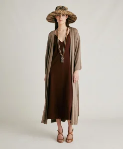 Cappotto Calla In Jersey Lurex - Fango