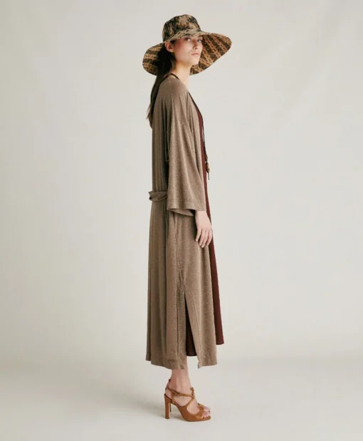 Cappotto Calla In Jersey Lurex - Fango