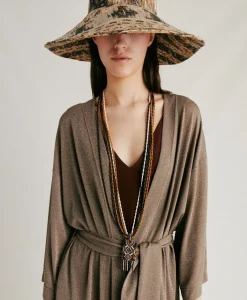 Cappotto Calla In Jersey Lurex - Fango