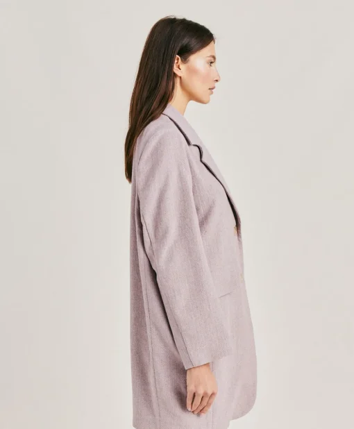 Cappotto Pomerania In Lino Cotone - Melanzana