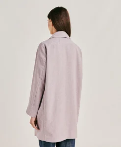Cappotto Pomerania In Lino Cotone - Melanzana