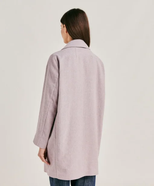 Cappotto Pomerania In Lino Cotone - Melanzana