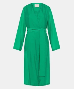 Cappotto Serena In Cupro Jacquard - Smeraldo
