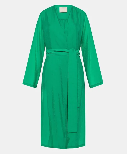 Cappotto Serena In Cupro Jacquard - Smeraldo