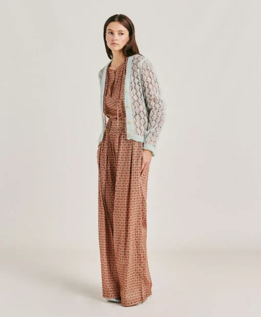 Cardigan Altea In Soft Mohair - Turchese