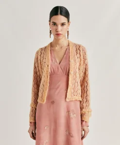Cardigan Altea In Soft Mohair - Arancio