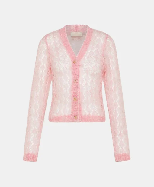Cardigan Altea In Soft Mohair - Rosa Baby