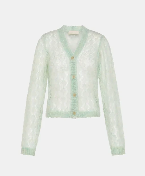 Cardigan Altea In Soft Mohair - Turchese