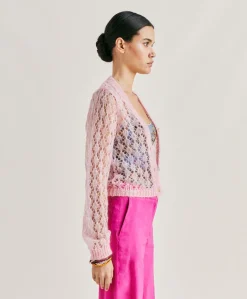 Cardigan Altea In Soft Mohair - Rosa Baby