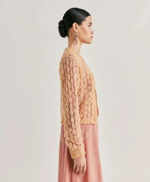 Cardigan Altea In Soft Mohair - Arancio