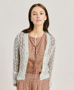 Cardigan Altea In Soft Mohair - Turchese