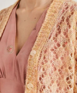 Cardigan Altea In Soft Mohair - Arancio