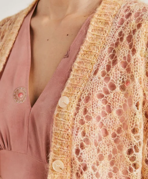 Cardigan Altea In Soft Mohair - Arancio
