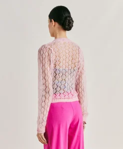 Cardigan Altea In Soft Mohair - Rosa Baby